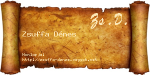 Zsuffa Dénes névjegykártya